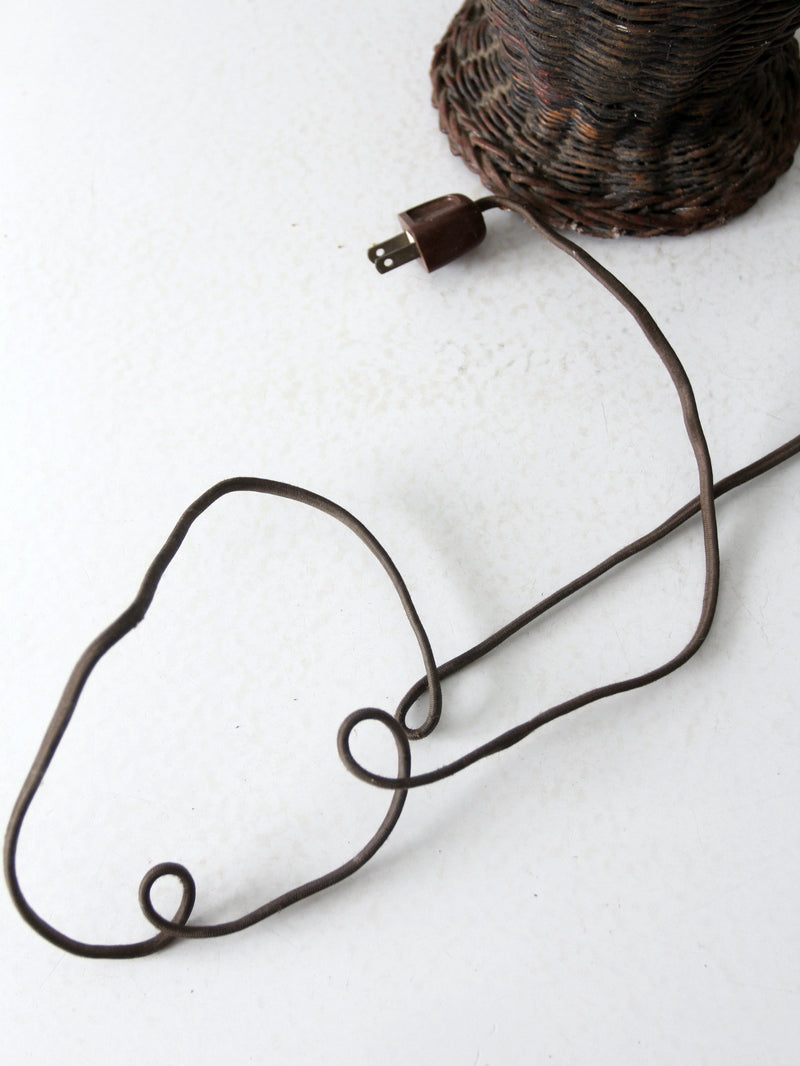 vintage wicker table lamp