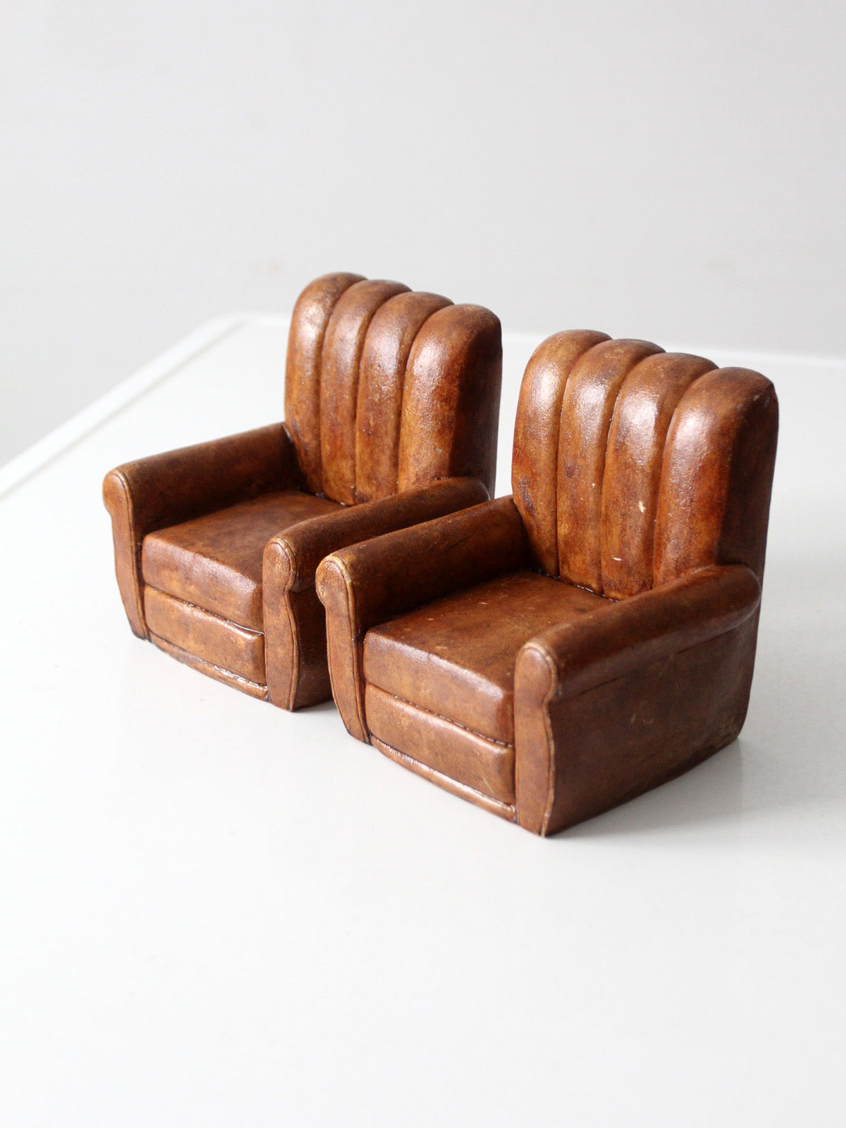 mid-century club chair bookends