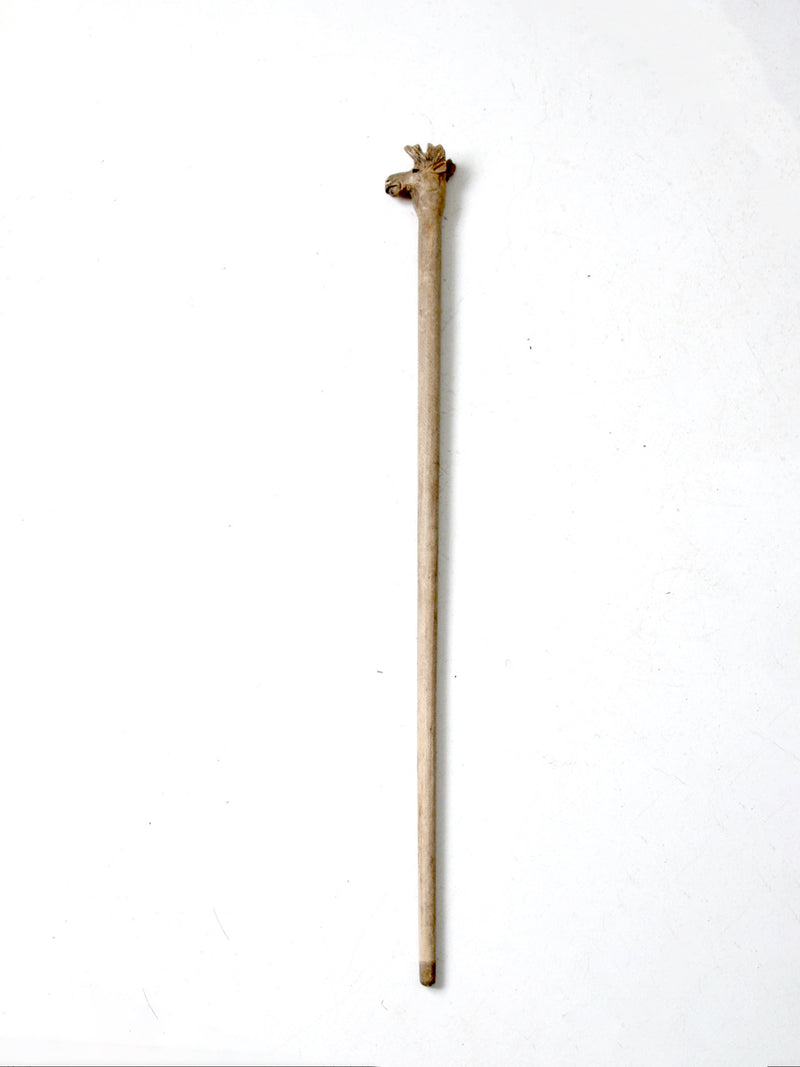 vintage hand carved moose walking stick