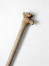 vintage hand carved moose walking stick