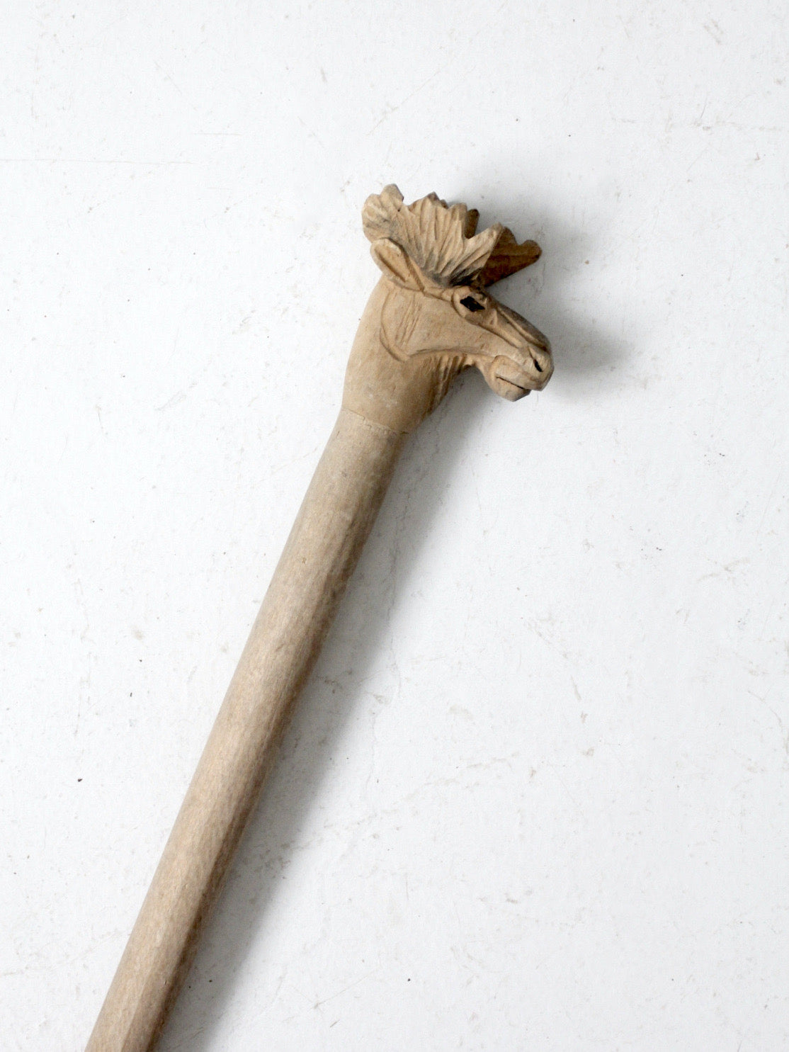 vintage hand carved moose walking stick