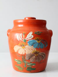 antique hand-painted stoneware cookie jar