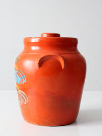 antique hand-painted stoneware cookie jar