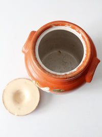 antique hand-painted stoneware cookie jar