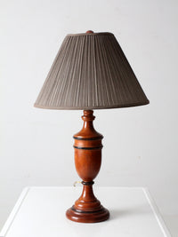 mid-century American turned wood table lamp