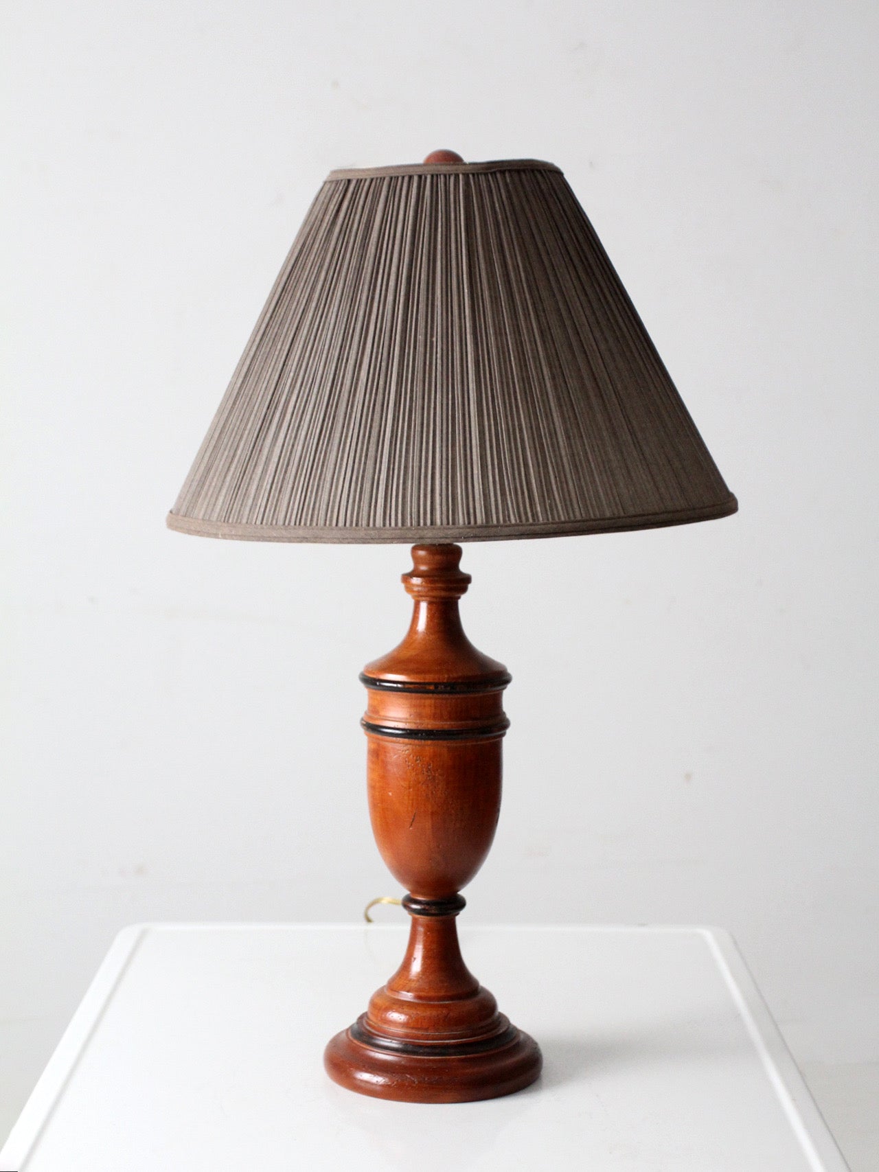mid-century American turned wood table lamp
