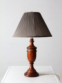 mid-century American turned wood table lamp