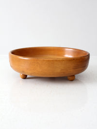 vintage footed wood bowl