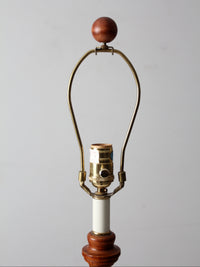 mid-century American turned wood table lamp