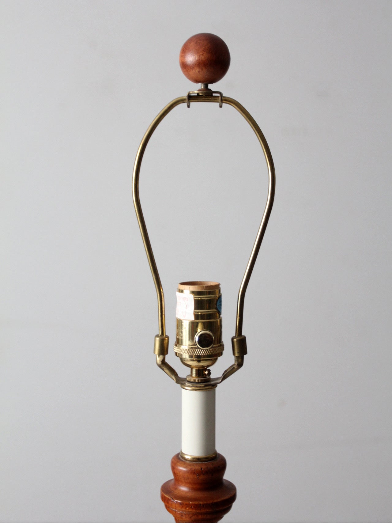 mid-century American turned wood table lamp