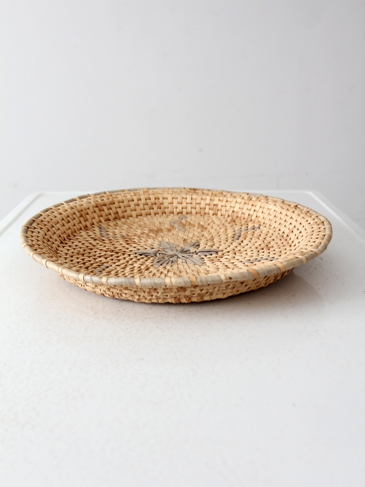 vintage woven basket tray