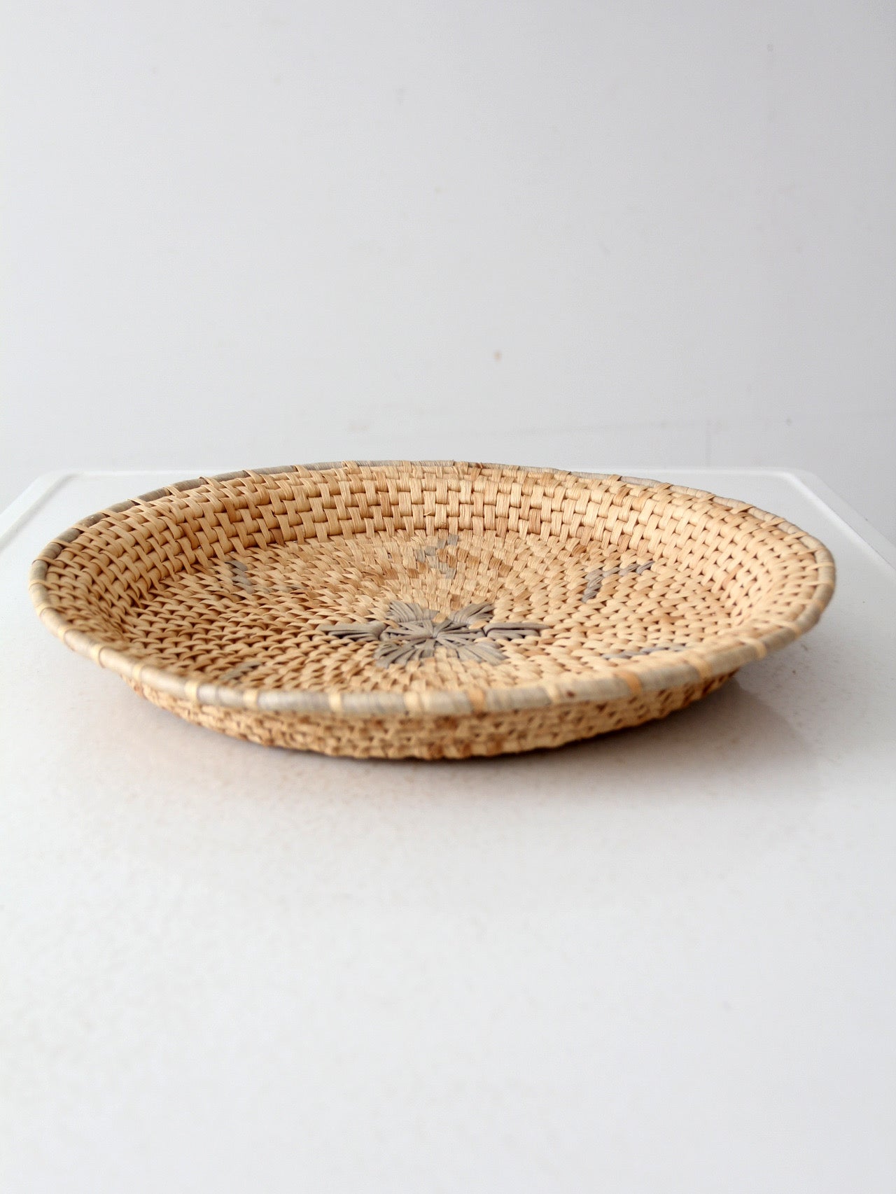 vintage woven basket tray