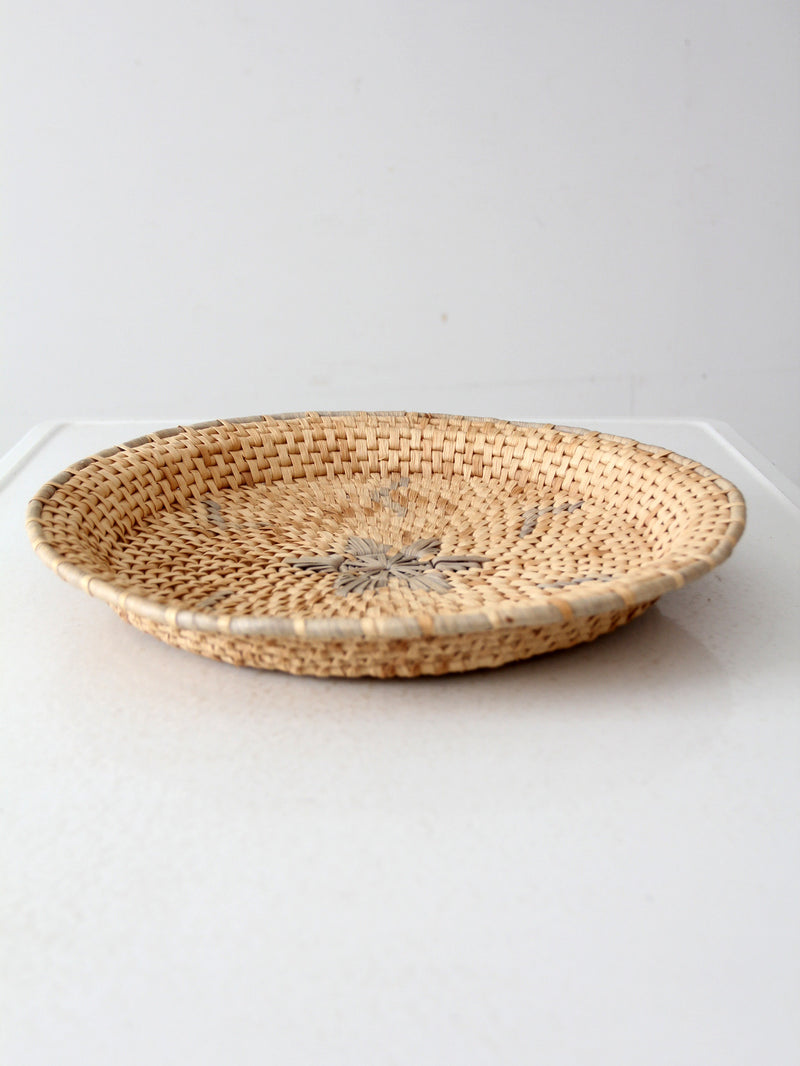 vintage woven basket tray