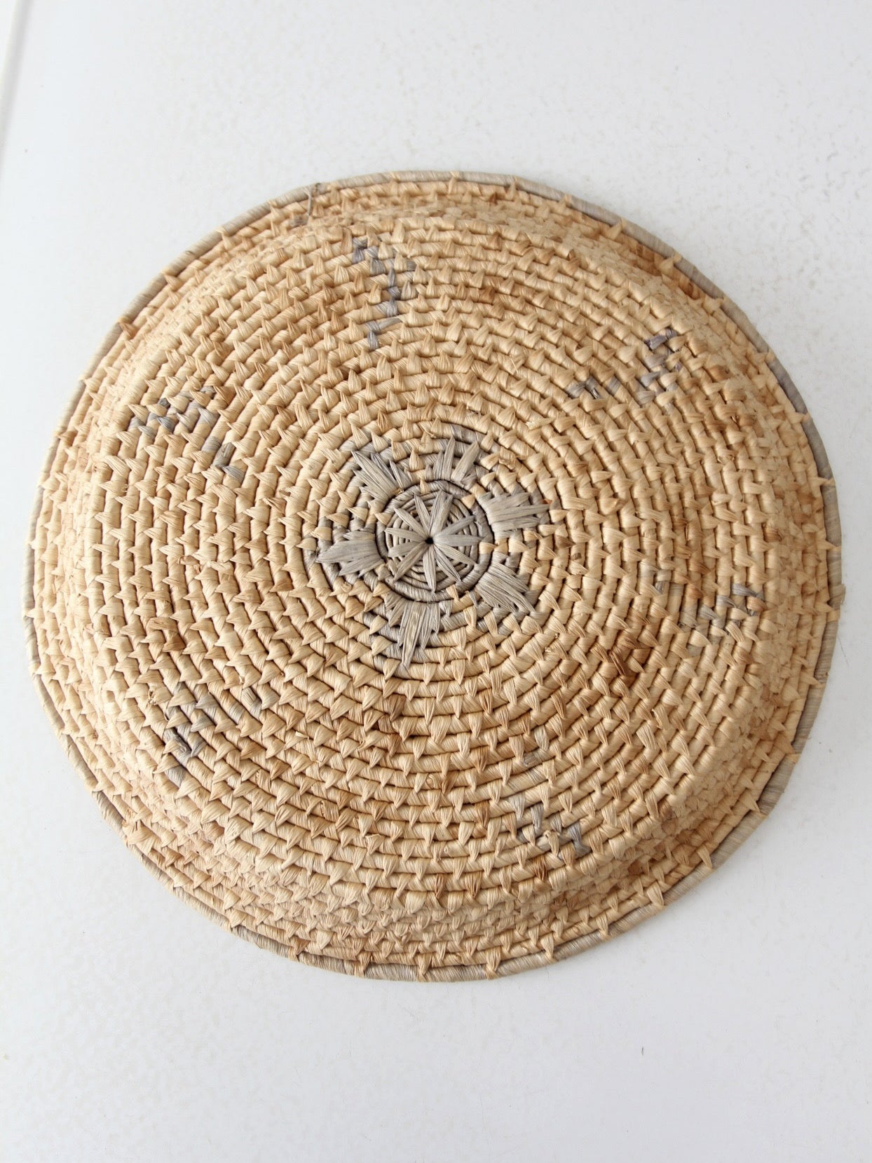 vintage woven basket tray