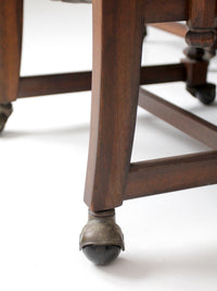 vintage 1970s Colonial Revival game table & four cane back chairs