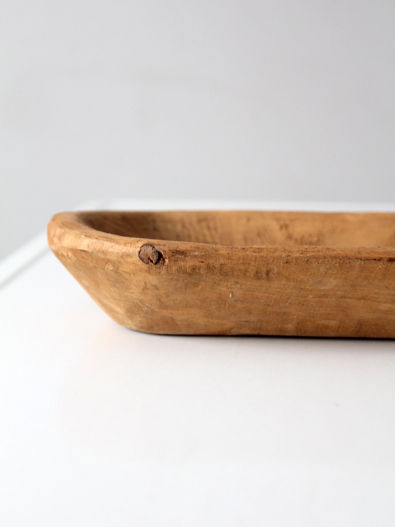 antique hand-carved wooden dough bowl
