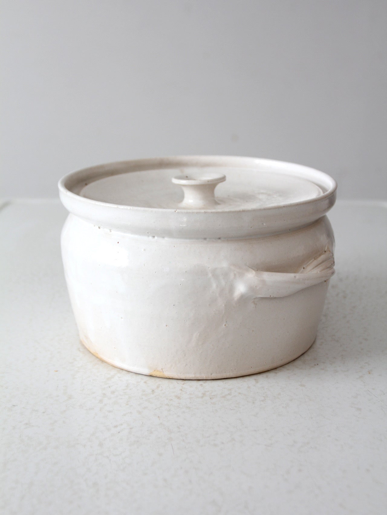 vintage studio pottery lidded bowl