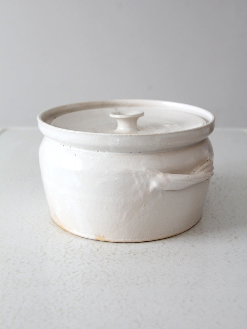 vintage studio pottery lidded bowl
