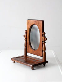 early 20th century wooden vanity mirror