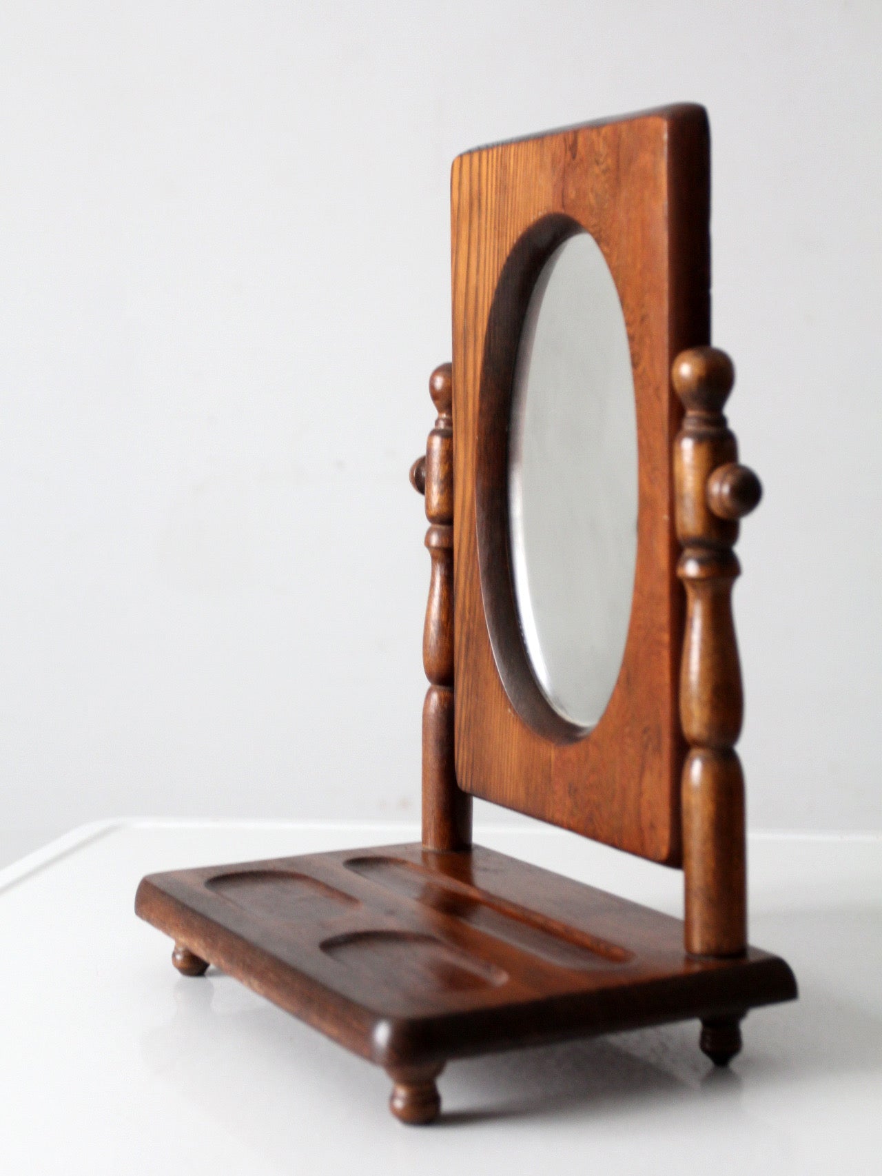 early 20th century wooden vanity mirror
