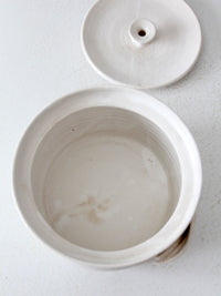 vintage studio pottery lidded bowl