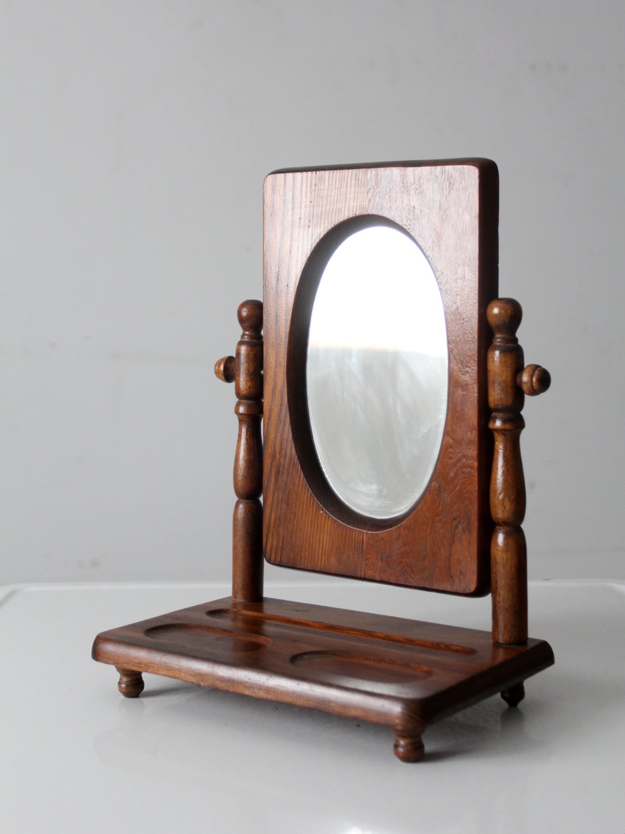 early 20th century wooden vanity mirror
