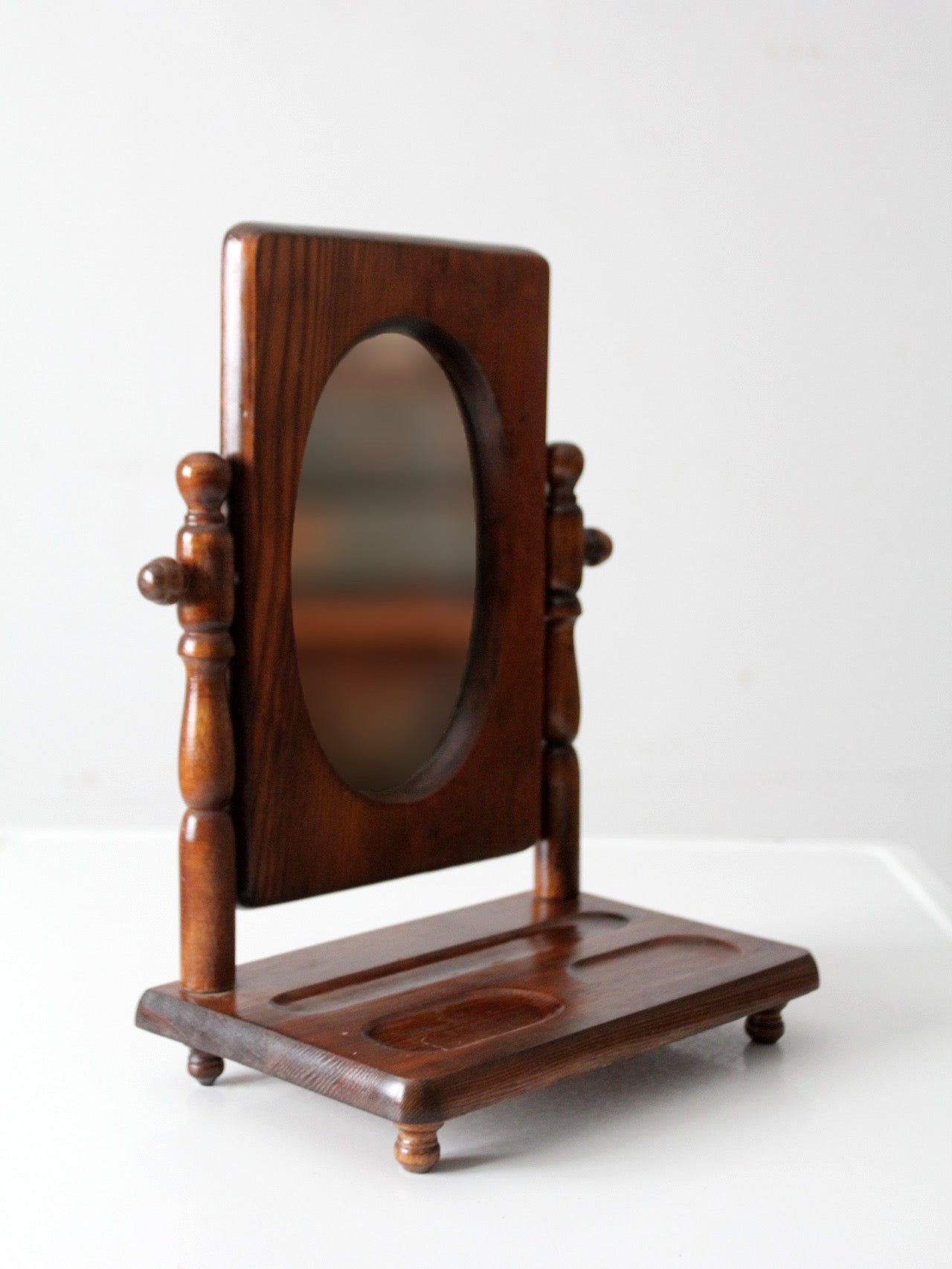 early 20th century wooden vanity mirror