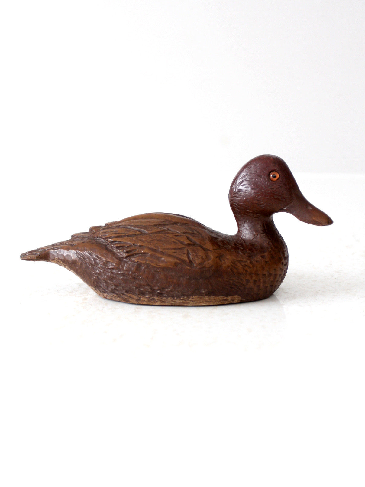 vintage carved wood duck