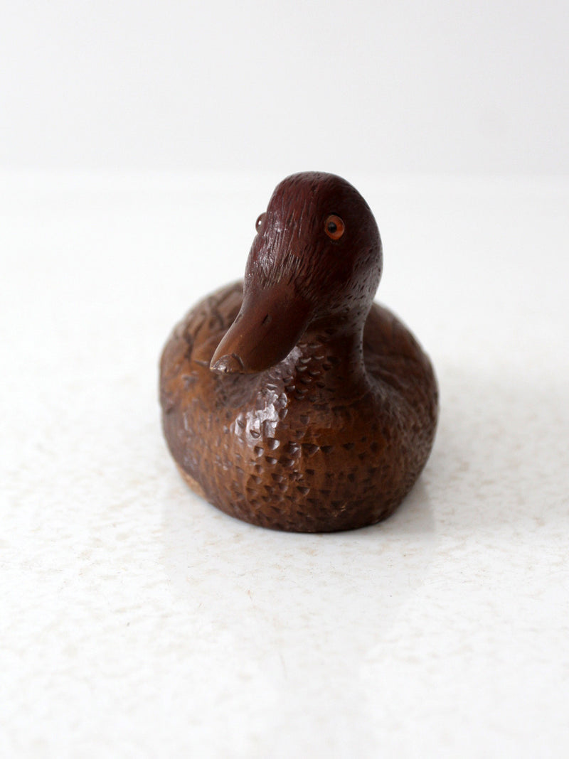 vintage carved wood duck