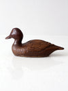 vintage carved wood duck