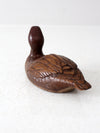 vintage carved wood duck
