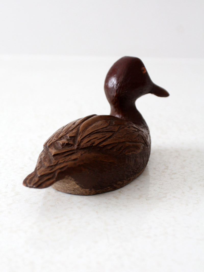 vintage carved wood duck