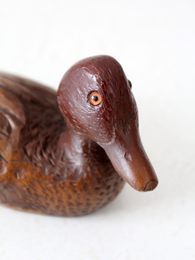 vintage carved wood duck