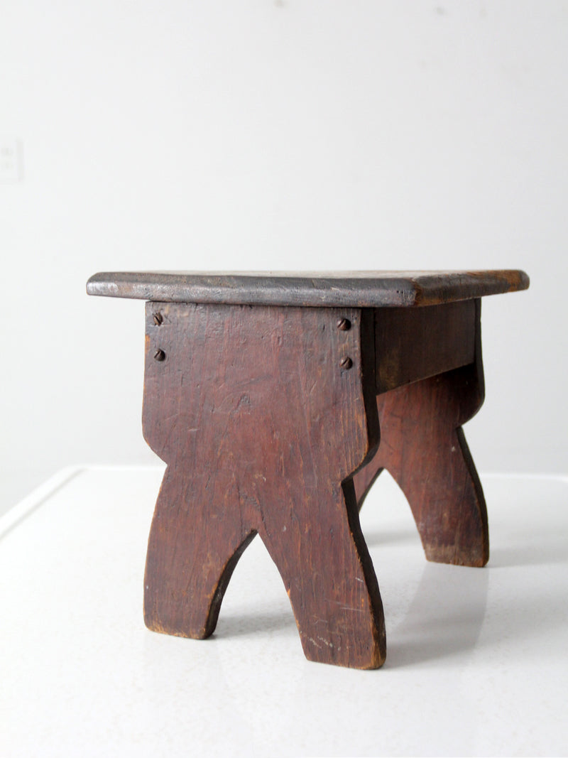 antique wooden footstool