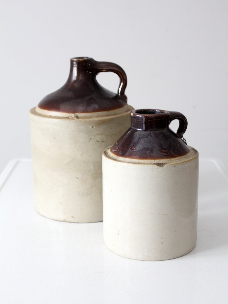 antique stoneware crock jugs set of 2