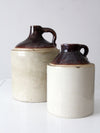 antique stoneware crock jugs set of 2