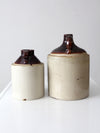 antique stoneware crock jugs set of 2