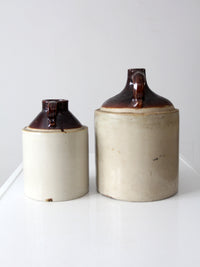 antique stoneware crock jugs set of 2