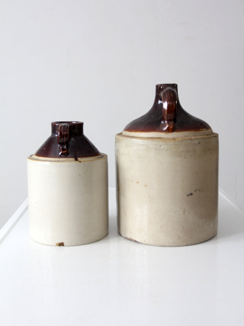 antique stoneware crock jugs set of 2