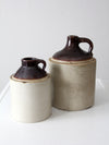 antique stoneware crock jugs set of 2