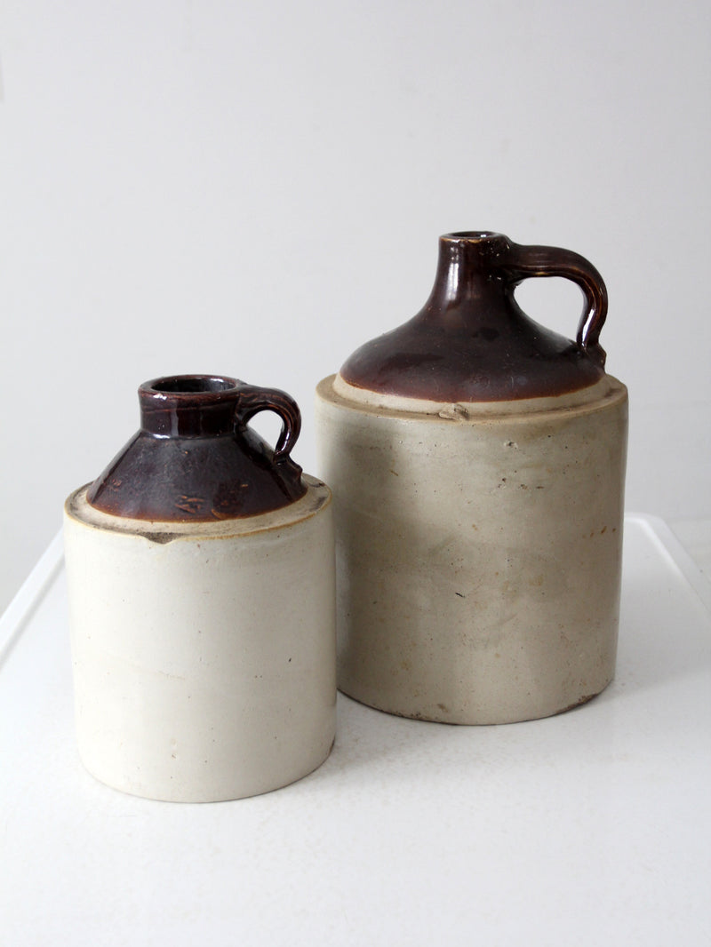 antique stoneware crock jugs set of 2