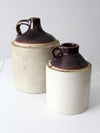 antique stoneware crock jugs set of 2
