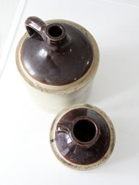antique stoneware crock jugs set of 2
