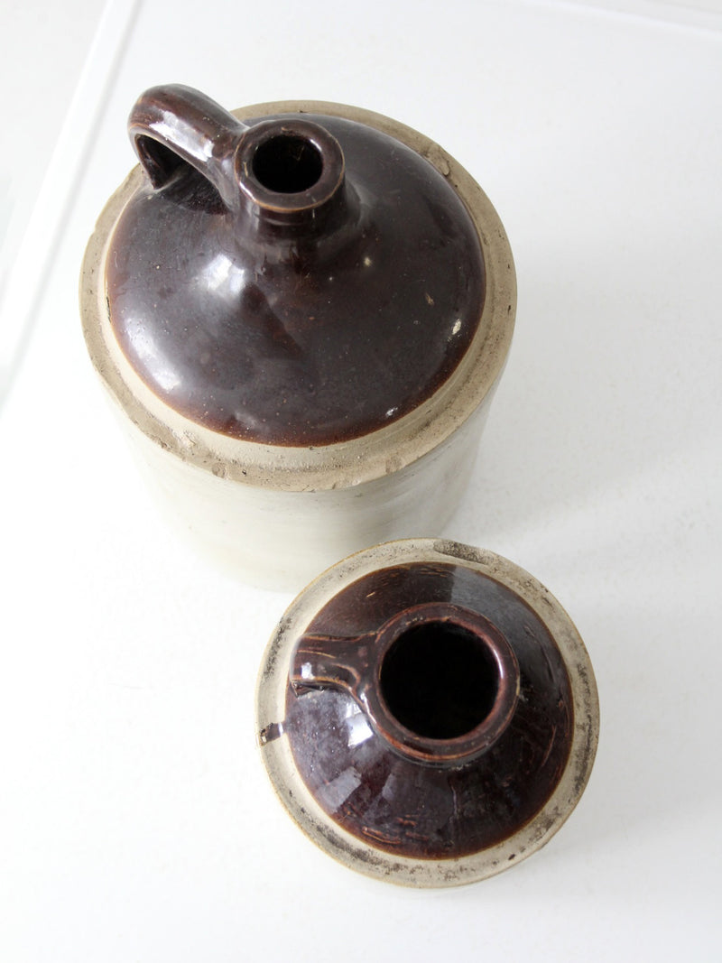 antique stoneware crock jugs set of 2