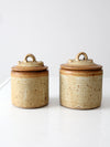 pair of vintage studio pottery jars