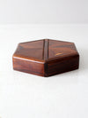 mid-century parquetry hexagonal box