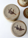 pair of vintage studio pottery jars