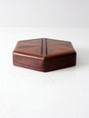 mid-century parquetry hexagonal box