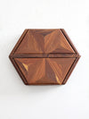 mid-century parquetry hexagonal box