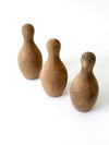 vintage wood skittles set of 3